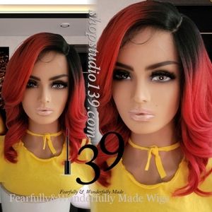 Sexy Red human hair body wave HD lace front wig